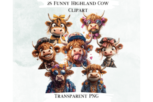 Download Funny Highland Cow Clipart - Premium Resources