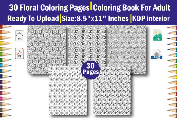 Download Seamless Floral Adult Coloring Book - Floral Collection
