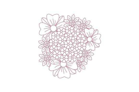 Download Floral Adult Coloring Page Heart - Floral Collection