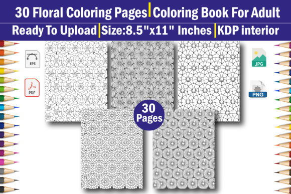 Download Seamless Floral Adult Coloring Book - Floral Collection