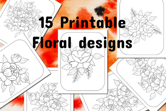 Download Elegant Floral Relaxing Coloring Book - Floral Collection