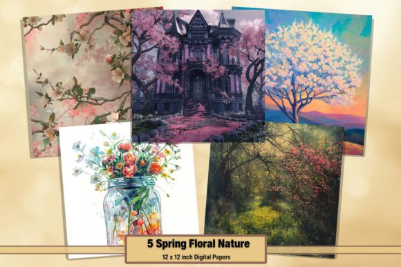 Download Spring Floral Nature Digital Papers 86 - Floral Collection