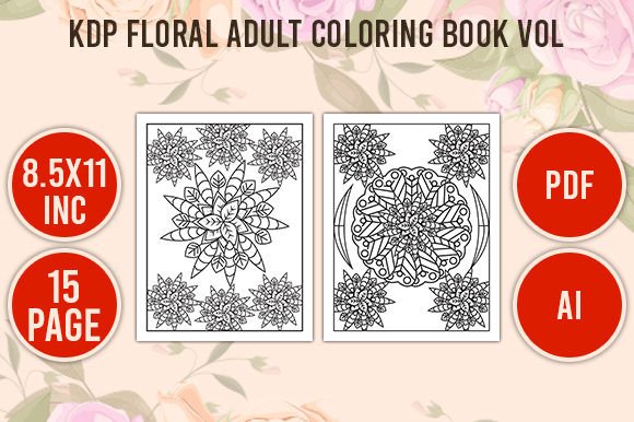 Download KDP Floral Adult Coloring Book 10 - Floral Collection