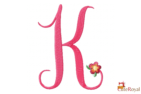 Download Floral Monogram Letter K – (6 Sizes) - Floral Collection